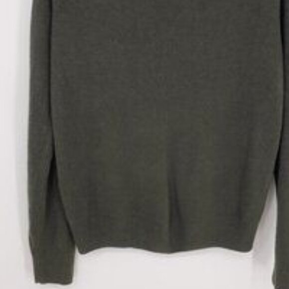 LF Furst of a Kind Lace Up Plunge Neck Sweater M Womens Upcycle Olive Green - Picture 8 of 8